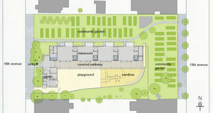 The site plan and building plan are shown in this drawing. - Photo Credit: David Bushnell